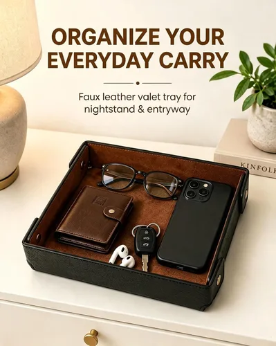 Vista 2 de Catchall EDC - Bandeja de valet de piel sintética para hombre