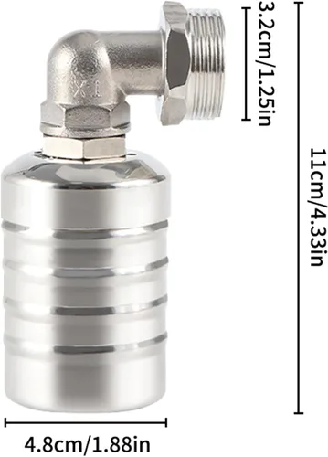 Vista 2 de Válvula de flotador de acero inoxidable 304 totalmente automática con control de nivel de agua, 1/2 pulgadas, 3/4 pulgadas, 1 pulgada, mini válvula