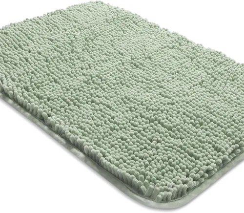 Vista 83 de Yeaban Alfombra de pasillo de baño de 24 x 72 pulgadas, antideslizante, alfombra de baño larga de felpilla gruesa, absorbente y lavable, alfombra