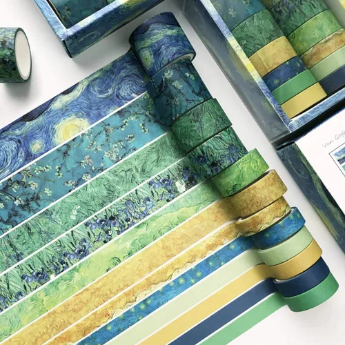 Vista 11 de Vilihkc Washi Tape - Juego de 12 rollos de cinta adhesiva decorativa Washi para manualidades, niños, álbumes de recortes, diario de viñas, envoltura