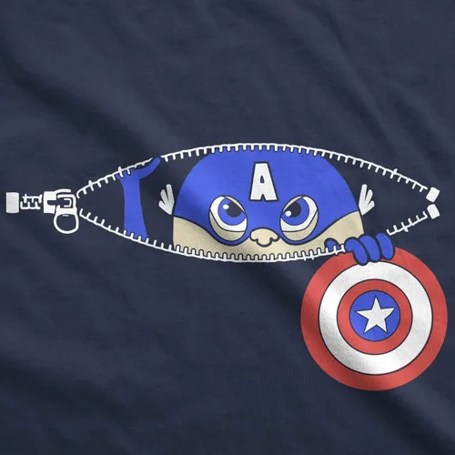 Vista 3 de Camiseta de maternidad Peeking Captain Baby con anuncio de embarazo divertido, marino