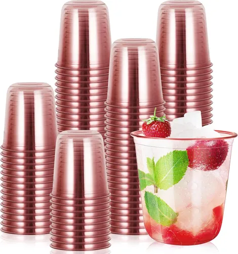 Vista 8 de Vasos Desechables sin Tallo 12oz Copas de Plástico Cristal Vasos Desechables para Bebidas Frías de Fiesta Copas de Vino para Reuniones Bodas