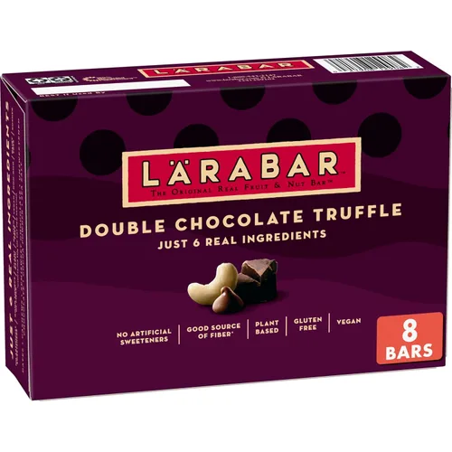 Vista 10 de Larabar Trufa de frambuesa y chocolate, barras de frutas y nueces, sin gluten y veganas, 9.6 onzas, 6 unidades Sin gluten, vegano, sin lácteos