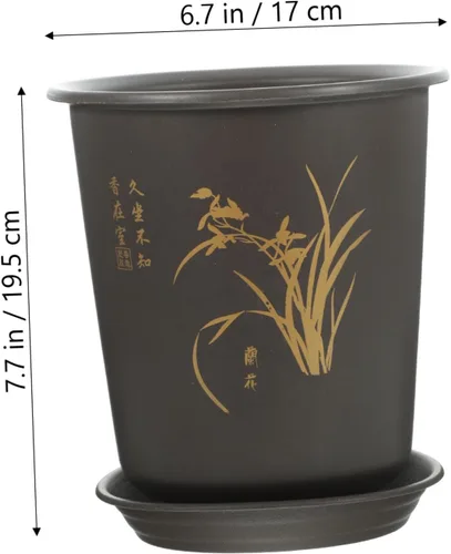 Vista 2 de 3 Pack Orchid Flower Pots with Tray, Plastic Indoor Planters