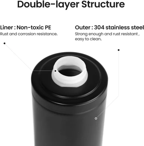 Vista 2 de Dispensador de jabón de acero inoxidable para baño, diseño plano negro mate, bomba de metal, dispensador de jabón líquido de manos a prueba de óxido