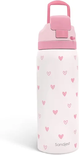 Vista 27 de Botella de agua aislada de acero inoxidable SANDJEST con pajita para deportes y viajes, la mejor tía de siempre, 946ml, regalos para mujeres, día