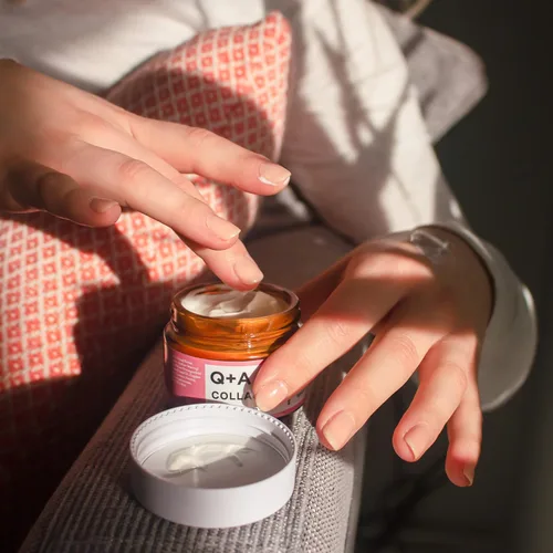 Vista 8 de Q+A Crema facial de colágeno (1.76 onzas), cuidado facial natural antienvejecimiento con colágeno alimentado por plantas, manteca de karité