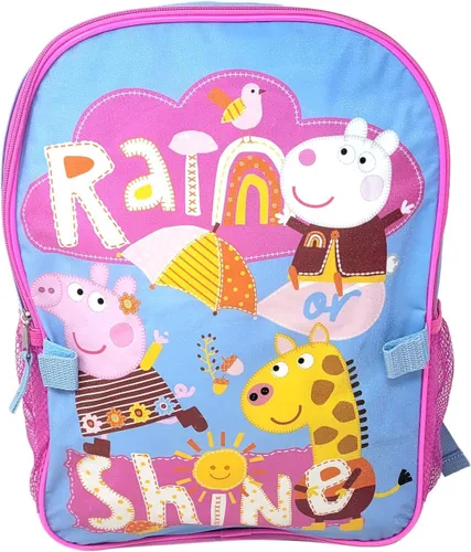 Vista 4 de Fast Forward Peppa Pig - Mochila de 16 pulgadas con bolsa de almuerzo aislada desmontable para niñas, mochila Peppa Pig para niñas