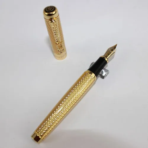 Vista 3 de Gullor Jinhao 1200 Pure Golden - Pluma estilográfica mediana