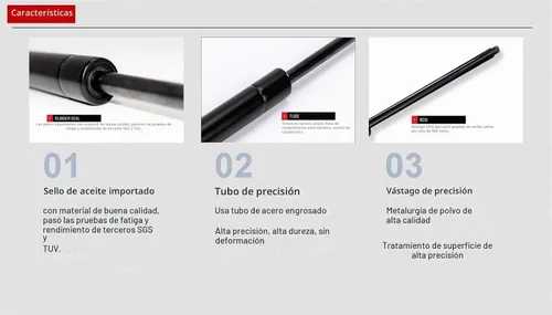 Vista 3 de 2 piezas de soportes de elevación de 22.01 pulgadas para puerta trasera compatibles con Explorer 02-05 - Aviator 03-05 - Mountaineer 02-10 - Varilla