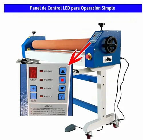 Vista 4 de INTBUYING Laminador frío de 51 pulgadas, Máquina automática de laminación en frío de doble uso eléctrico/manual, Rodillo de goma suave, Interruptor