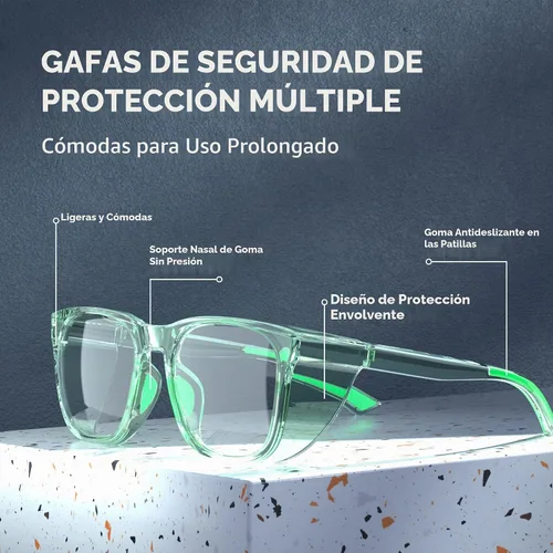Vista 3 de UV400 Anti-Fog Safety Glasses,Blue Light Blocking for Women Men Verde