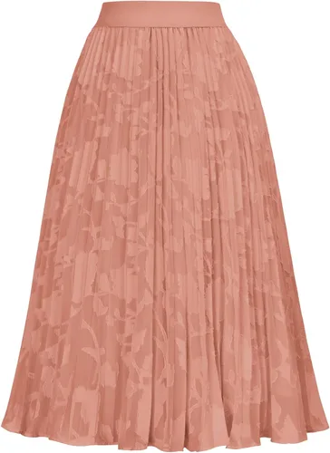 Vista 108 de GRACE KARIN - Falda plisada de gasa para mujer, con cintura alta y elástica, vuelo, corte acampanado y longitud por debajo de la rodilla