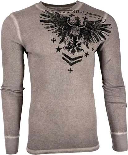 Vista 2 de Xtreme Couture by Affliction - Camisa térmica de manga larga para hombre Blanco/Heather Off Sand (máscara brillante)