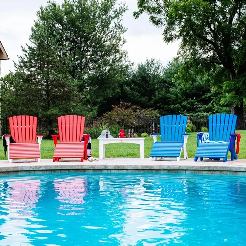Vista 6 de Reposapiés Adirondack Deluxe - Poli - Aruba Azul y Negro