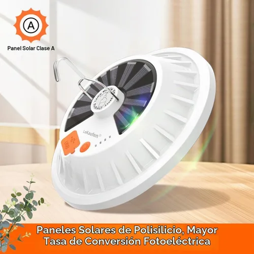 Vista 5 de Faroles solares para campamento, luz remota para tienda de campaña, 4000 lúmenes, luz LED portátil para camping, impermeable, recargable por USB