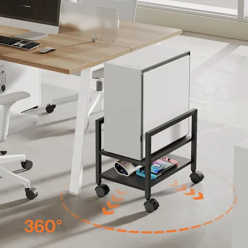 Vista 8 de HOOBRO Soporte para PC, soporte de torre de PC de 2 niveles que se adapta a la mayoría de torres de computadora, soporte de CPU para piso, altura