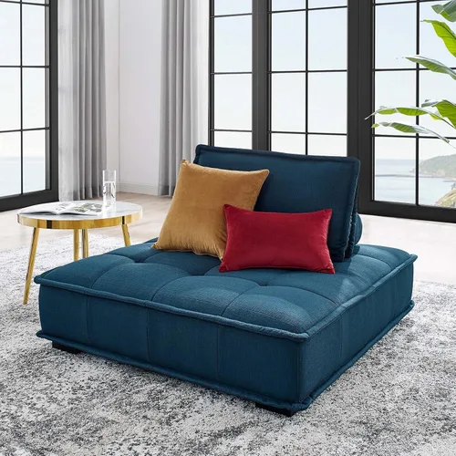 Vista 10 de Modway Sofás Saunter, juego de 3 piezas, azul