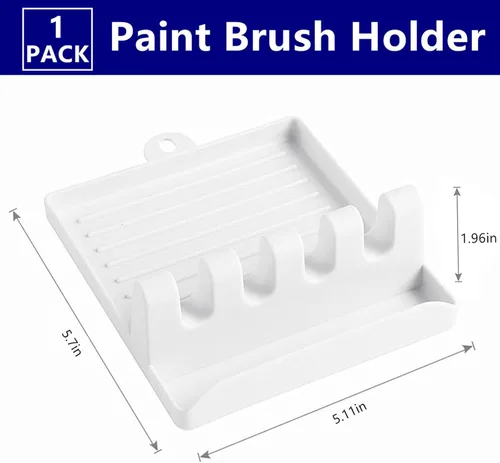 Vista 2 de Soporte para pinceles de pintura con 4 ranuras, soporte para pinceles de escritorio, soporte de exhibición para acuarela, acrílico al óleo