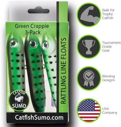 Vista 6 de Catfish Rattling Line Float Lure for Catfishing, Demon Dragon Style Peg for Santee Rig Fishing, 4 inch (3-Pack)