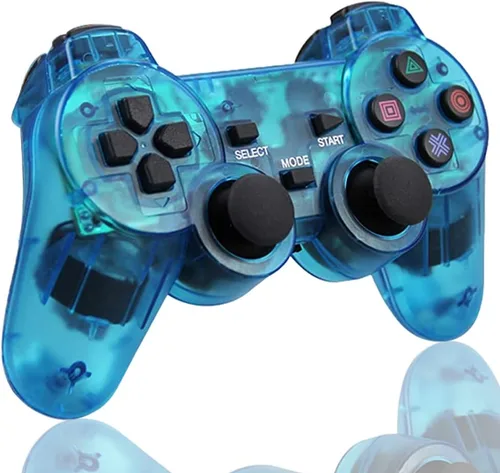 Vista 3 de CONNYAM Controlador inalámbrico para PS2, control remoto de juego de doble vibración 2.4G para PlayStation 2 PS2