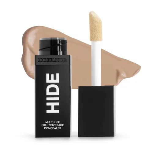 Vista 15 de HIDE Corrector líquido, corrector de cobertura media a completa para imperfecciones, ojeras y cicatrices debajo de los ojos, corrector sin aceite