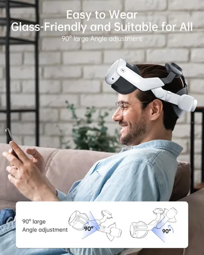 Vista 6 de ZYBER Adjustable Pressure-Free Head Strap for Meta Quest 3, VR Head Strap Replacement for Oculus Quest 3 Accessories for Enhance Comfort and