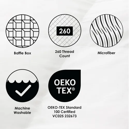 Vista 6 de Canadian Down & Feather Co. - Cama de poliéster alternativa de microfibra de plumón tamaño individual, lavable a máquina, cubierta de 260 hilos