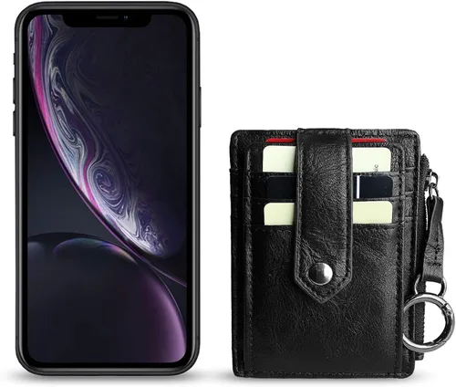 Vista 7 de AOXONEL Cartera de cuero para tarjetas de crédito Rfid para mujeres, compacta, pequeña, para mujer, monedero delgado