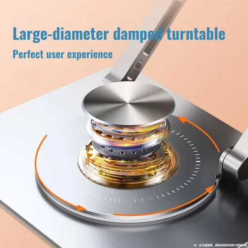 Vista 9 de Soporte para computadora portátil para escritorio, altura y ángulo ajustables, elevador portátil de aluminio para laptop y soporte para monitor