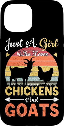 Vista 6 de Funda de regalo vintage con texto en inglés «Just A Girl Who Loves Chickens and Goats Farmer» para iPhone 17