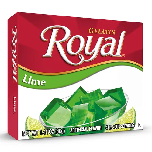 Vista 5 de Royal Gelatina, Mezcla para postre sin grasa, sabor lima (12 cajas de 1.4 onzas) (paquete de 12)