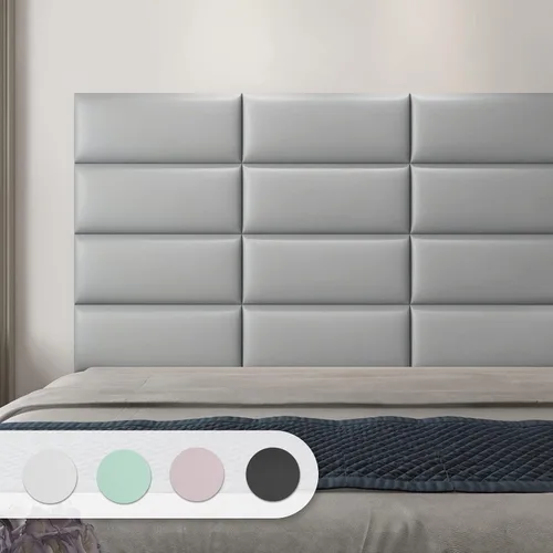 Vista 8 de Art3d - Cabeceras para cama individual en color negro, cabeceros tapizados, paneles 3D despegar y pegar para pared, paquete de 4 paneles de 9.84 x