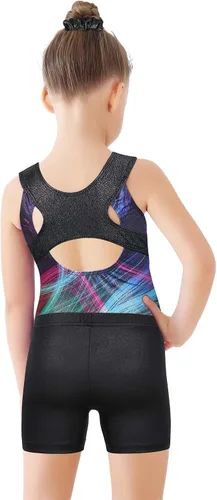 Vista 3 de XFGIRLS Leotardos de gimnasia para niñas, brillantes de una sola pieza, ropa deportiva, ballet, danza, leotardos atléticos