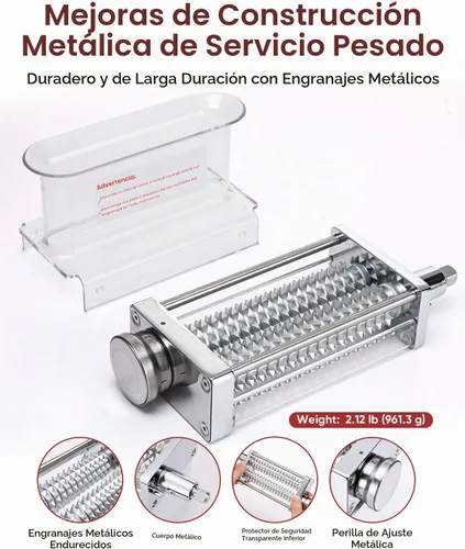 Vista 2 de Accesorio ablandador de carne de acero inoxidable de 3 ajustes