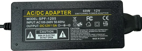 Vista 5 de Fuente de alimentación de neón Adaptador de corriente CC, 12 V, 5 A, 60 W, con certificación UL, adaptador de corriente LED, transformador