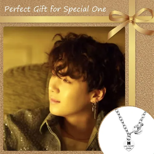 Vista 3 de ARETIS Kpop Bangtan - Collar de regalo para niños Be the best J-HOPE JIMIN JIN JK RM SUGA V Collar Bangtan Boys Lover Jewelry Regalo para niños fans