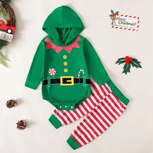 Vista 2 de Shalofer Conjunto de ropa con capucha de manga larga para bebé niño y niño