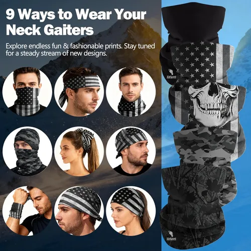 Vista 4 de Máscara facial para hombres y mujeres, protección solar UPF 30+, transpirable, bandana para motocicleta, senderismo, pesca