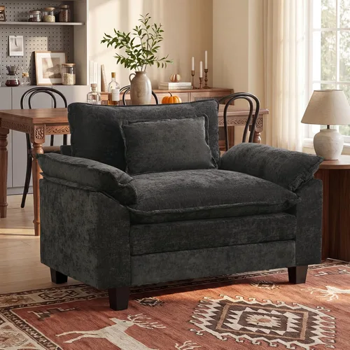 Vista 72 de Oprisen Sofá Seccional Modular, Cómodo Cloud Couch Sofá Seccional, Sofá Cama de Chenilla con Asiento Profundo con Almohadas Decorativas para Sala
