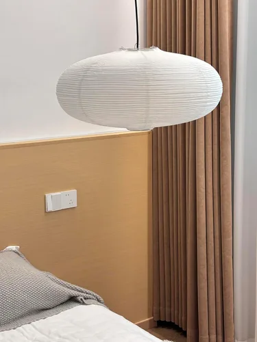 Vista 7 de Pantallas de linterna de papel (19.69 pulgadas), pantalla de papel oblato colgante, linterna china grande blanca, pantalla de iluminación colgante