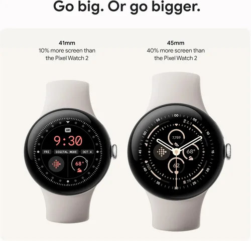 Vista 2 de Google Pixel Watch 3 (41mm) Modelo más reciente - Reloj inteligente Android - Caja de aluminio negro mate - Banda Obsidian - LTE (reacondicionado)
