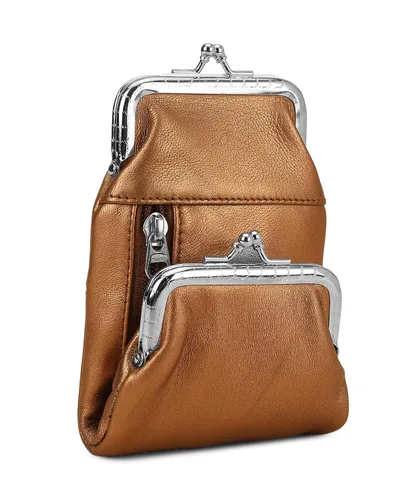 Vista 24 de Funda de cuero genuino para cigarrillos y mechero con cierre de torsión de Leatherboss (Beige)