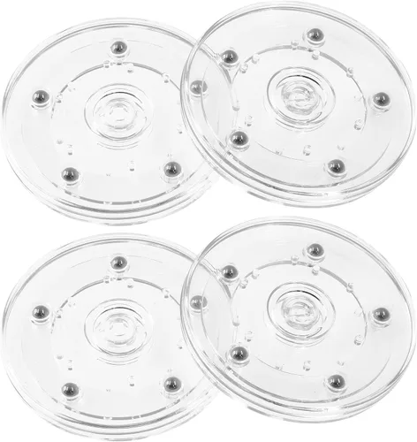 Vista 8 de Piutouyar Rodamientos de Tocadiscos de Plástico, Tocadiscos de 4 Pulgadas / 100mm de Acrílico Negro para Organizador de Especias de Cocina, Mesa