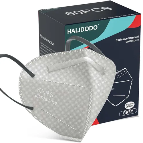 Vista 8 de KN95 Mascarilla Facial, Mascarilla de Seguridad Cómoda y Transpirable de 5 Capas (Azul)