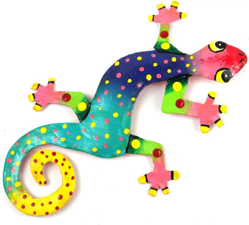 Vista 7 de Placa, modelo Gecko, de metal reciclado para la pared, Metal, 8 pulgadas Florida