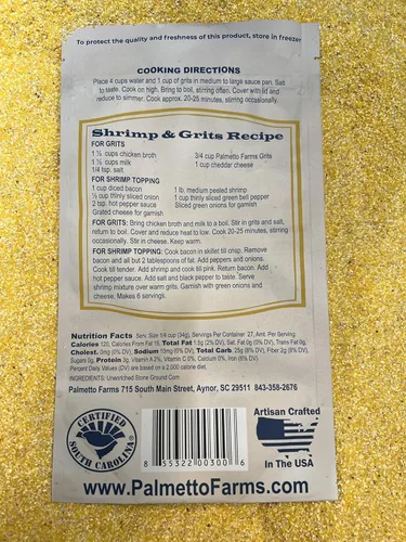 Vista 4 de Palmetto Farms Yellow Stone Ground Grits 2 libras, sin OMG, sólo maíz totalmente Natural, sin aditivos, natural, sin gluten, producidos
