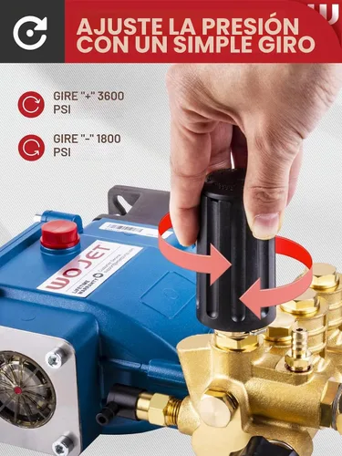 Vista 5 de WOJET Bomba de lavado a presión de émbolo triplex, 3600PSI 2.7GPM, eje de 3/4 pulgadas, autocebante, kit de bomba de repuesto horizontal