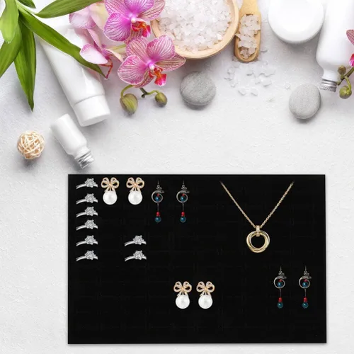 Vista 3 de Garneck Caja de almacenamiento de aretes de espuma, 5 piezas, soporte para anillos, joyero, suministros de joyería, organizador de anillos