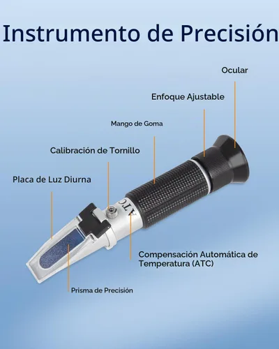 Vista 4 de LOHAND Refractómetro Brix con compensación de temperatura automática (ATC), medición de precisión del contenido de azúcar para vino/fruta/bebida